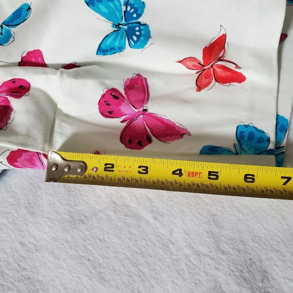 Briggs New York Skort Size 16 White Pink & Blue Butterflies Cotton Spandex - Picture 8 of 16